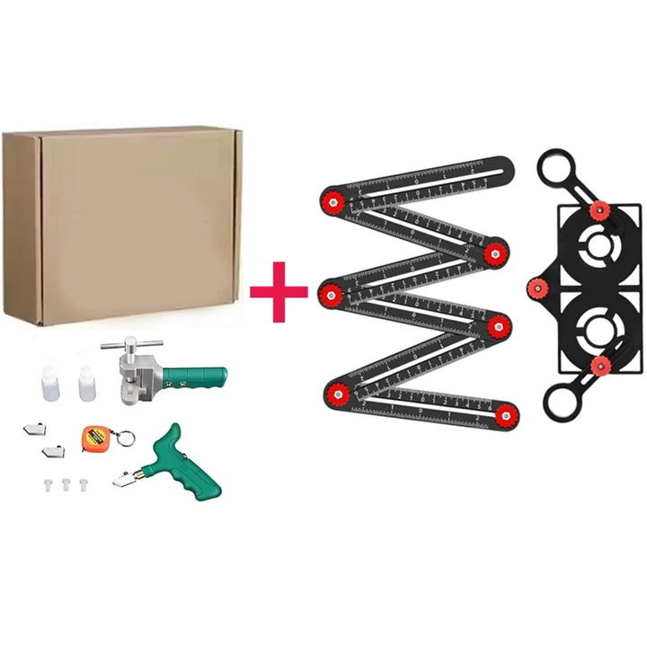 Portable Manual Glass Cutter Set Tile Opener For Glass/Tile Cutting Tools Tile Glass Cutter Multi-function Glass Cutting Set