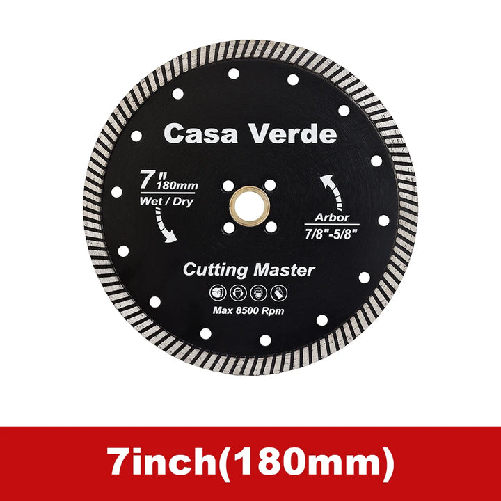 Casaverde 125/180/230mm Diamond Turbo Cutting Blade Granite Cutting Disc For Granite Marble Pavers Concrete Ceramic Dry Cutting