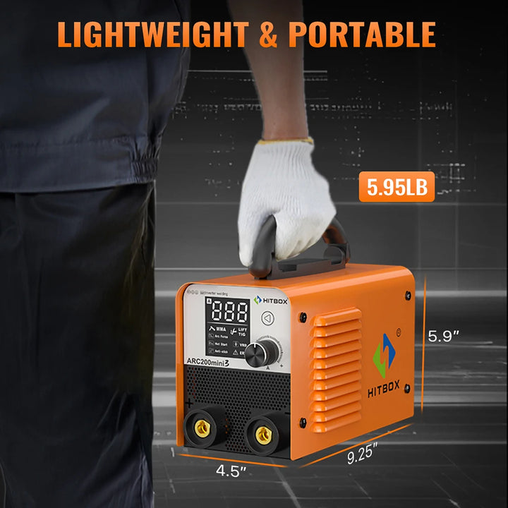 HITBOX ARC-200 2 in 1 MMA LIFT TIG Welding Machine Ultra Mini Solder Inverter LED Digital Display  IGBT Protable Home Welder