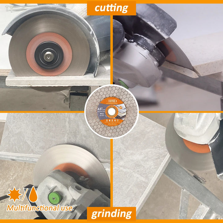 BGTEC 1pc 105/115/125mm Diamond Saw Blade Cutting Disc Porcelain Double-sided Hex Tile Cutter Grinding Marble Granite Plate