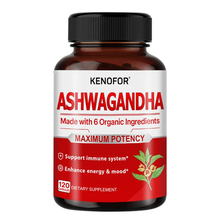 Organic Ashwagandha Capsules - with St. John's Wort - Increases Strength, Focus, Mood, Sleep, Energy, Immune Support Supplement