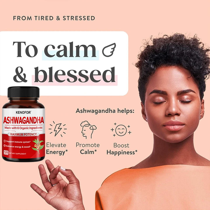 Organic Ashwagandha Capsules - with St. John's Wort - Increases Strength, Focus, Mood, Sleep, Energy, Immune Support Supplement