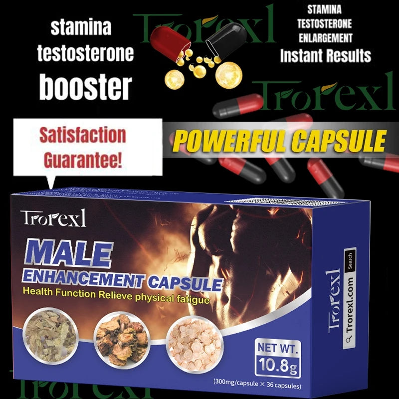 Male Enhancing Supplement with Epimedium - Muscle Builder Enlargement Pills - Natural Test Booster