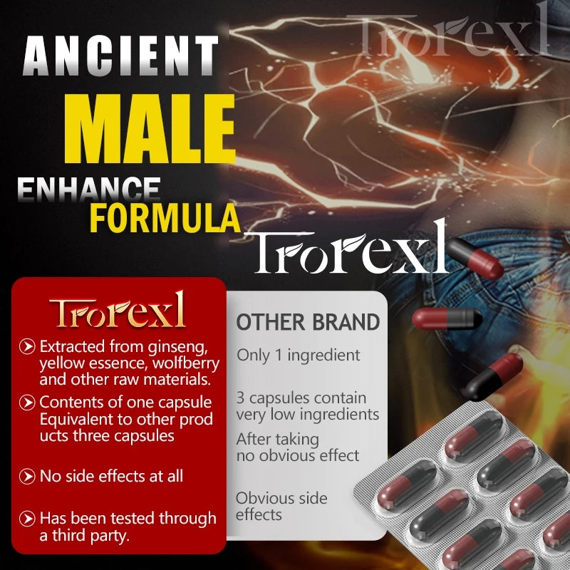 Male Enhancing Supplement with Epimedium - Muscle Builder Enlargement Pills - Natural Test Booster