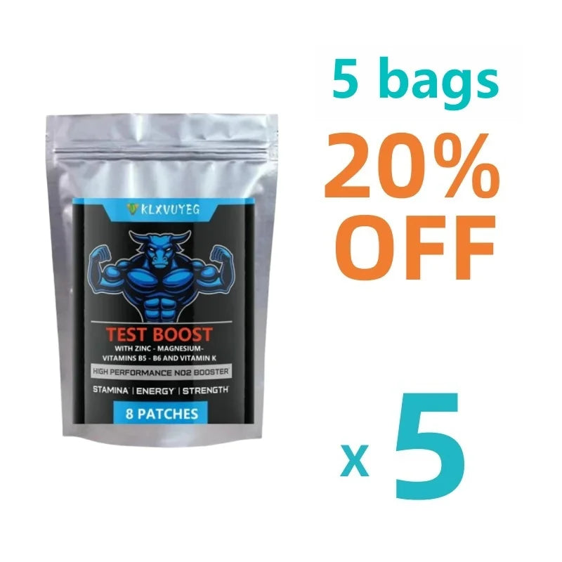 Testosterone Booster Transdermal Patches for Men - Test Booster for Stamina, Endurance & Strength 32 Patches Two Months Supply