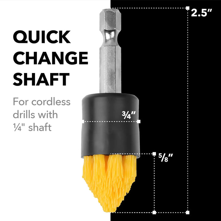 Cleaning Brush Attachment Set 4 Pcs with Tapered and Flat Brush for Cordless Drill Tile Grout Drill Brush Set Drill Attachments