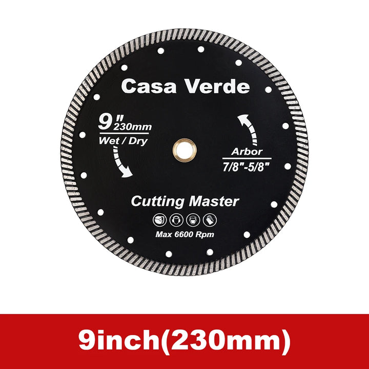 Casaverde 125/180/230mm Diamond Turbo Cutting Blade Granite Cutting Disc For Granite Marble Pavers Concrete Ceramic Dry Cutting