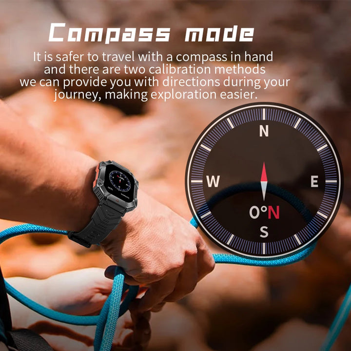 Men Smart Watch For Android IOS Fitness Watches Ip68 Waterproof Military Healthy Monitor AI Voice Bluetooth Call Smartwatch 2023