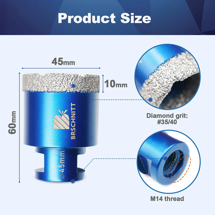 BRSCHNIT Diamond Drill Core Bit Drill 6-150mm 1Pc Diamond Drill Bit Hole Saw for Granite Porcelain Ceramic Drill Tile Cutter
