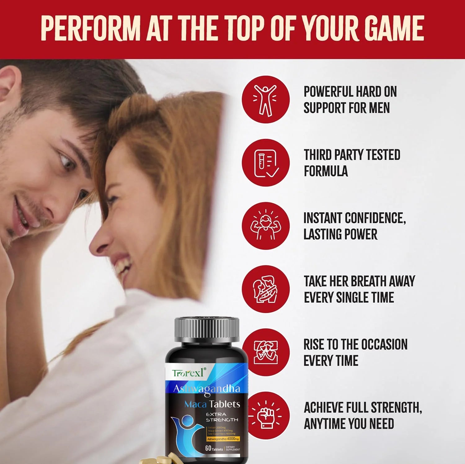 Ultimate Men's Enlargement Complex | 60 Capsules | Ashwagandha | Natural Energy & Stamina Booster | Clinically-Backed Formula