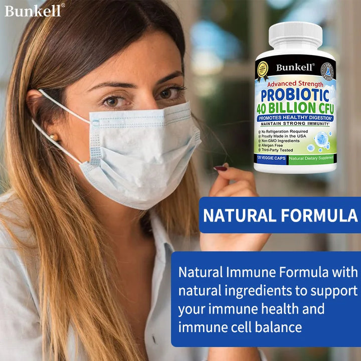Advanced Strength Probiotics 40 Billion CFU - Promotes Digestive Health, Supports Immune System Gut Health, Non-GMO