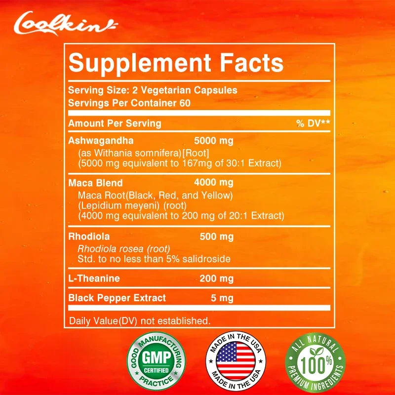 Male Supplement with Ashwagandha and Maca To support Male Libido and Promote Healthy Capsules
