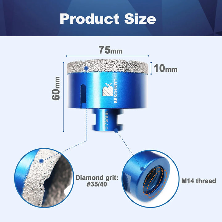 BRSCHNIT Diamond Drill Core Bit Drill 6-150mm 1Pc Diamond Drill Bit Hole Saw for Granite Porcelain Ceramic Drill Tile Cutter